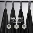 VENTURE 4TH - 4pcs Quick Dry Towels. Microfiber Travel Towels. Lightweight & Fast Drying Travel Towels for Body. Compact & Easy to Pack - 4 Pack Black Extra Large