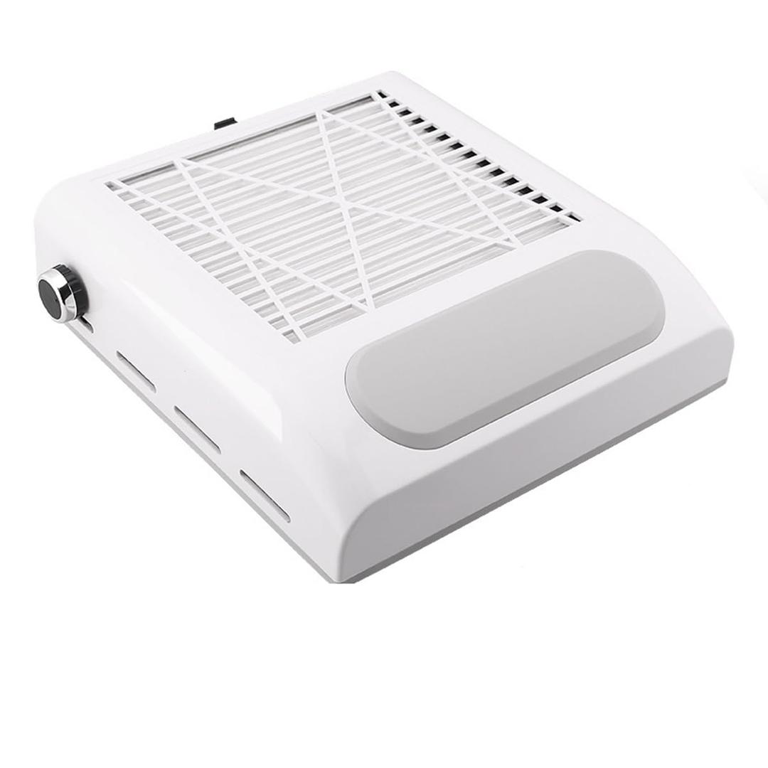 Nail Vacuum Cleaner, Low Noise Nail Dust Collector Adjustable Speed 80W with Reusable Filter, Desktop Nail Vacuum Cleaner, Machine Manicure Pedicure Tool for Acrylic Nail Polishing,Salon & Home(White)