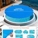 VEVOR Solar Pool Cover, 24 ft Round Pool Bubble Cover, 12 Mil Pools Solar Blanket with Bubble & PE Material, Daytime Heat Absorption, Nighttime Heat Retention, Heat Retaining Solars Covers, Blue