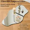Irregular Frameless Mirror, 35.8"x17.7" Silver Asymmetrical Tempered Glass Mirror, Organic Shaped Wall Mirrors for Entryway Bedroom Living Room Bathroom, Horizontal or Vertical Hanging