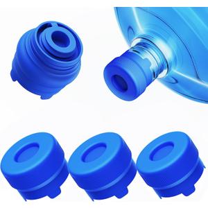 UpgradedMorsatie Reusable 3 & 5 Gallon Water Jug Cap, No Leaking & Popping Open, Food Grade Silicone Replacement Cap for 55mm Standard/Screw/Crown Top Water Bottle & Water Pump Dispenser, 5Pcs