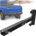 Heavy-Duty Umbrella Hitch Holder Mount for Truck, Thickened and Upgrade Square Version Fit 1-2" Pole, Universal for 2 inch Hitch Receiver Fit Truck Jeep SUV RV Trailer Pickup Camper