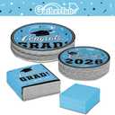 Graduation Plates and Napkins Gatherfun 2026 Graduation Party Supplies Sky Blue Disposable Paper Plates Cocktail Napkins for Congrats Grad Decorations, Serve 50