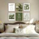 Aglcatie Green Christian Wall Art Poster Set of 6 Bible Verse Wall Decor Pictures Jesus Lamb Scripture Floral Canvas Prints Posters Religious Aesthetic Painting for Bedroom Bathroom 8x10in Unframed