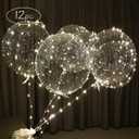 Lightsfever LED Light up Party Balloons with Batteries, 22 inch warm white Big Size Clear Bobo Balloons for Helium or Air, thanks giving party balloons(12 pack warm white)