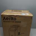 Aeitto Nugget Ice Maker Countertop, 55lbs/Day, Rapid Ice Release in 5 Mins, Large Capacity Chewable Ice Maker, Self-Cleaning with Stainless Steel Housing Ice Machine for Home Office and Party, Blcak