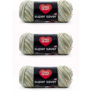 Red Heart Super Saver Yarn, 3 Pack, Aspen Print 3 Count Red Heart Super Saver Yarn, 3 Pack, Aspen Print 3 Count