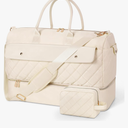 Wedama Travel Duffel Bag, Large Weekender Bag for Women with Shoe Compartment, Carry on Overnight Bag with Toiletry Makeup Bag, Gym Duffel Bag Travel Tote Bag for Travel Gym Camping Hospital, Beige