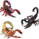 Rileryan Scorpion Figurine Realistic Plastic Scorpion Arthropod Figurine for Collection, Pack of 3