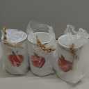 Domensi 6 Pcs Fall Apple Decorations Apple Vases Autumn Thanksgiving Table Centerpieces Galvanized Metal Vase for Flower Mason Jar Utensil Holder for Home Office Decor Teacher Appreciation Gifts(Red)