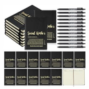 Supervitae 48 Pcs Social Worker Appreciation Gifts Set 24 Mini Notepads Journal 24 Ballpoint Pen Thank You Gifts Bulk for Xmas Coworker Employee Teacher Nurse Volunteers Office (Black)