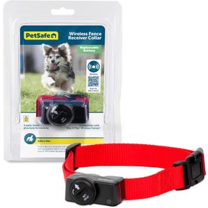 PetSafe Wireless Pet Containment System Receiver Collar for Dogs, Wireless Dog Collar Waterproof Material, Fits Small, Medium, Large Pets, Wireless Fence Receiver Collar (Red and Black) PetSafe Wireless Pet Containment System Receiver Collar for Dogs, Wireless Dog Collar Waterproof Material, Fits Small, Medium, Large Pets, Wireless Fence Receiver Collar (Red and Black)