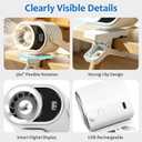 Portable Clip On Fan with Digital Display, Rechargeable Battery Operated Small Desk Fan with Strong Airflow, Ultra-Quiet 360 Rotatable Personal Cooling Fan for Camping, Stroller, Golf Cart, Bedside