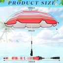 Buryeah 2 Pcs Automatic Chair Umbrella with Universal Clamp 44" UPF 50+ Portable Clamp on Beach Chair Adjustable Wheelchair Umbrella for Outdoor Patio Parasol