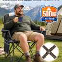 HOPERAN Camping Chair 500lb Folding Lawn Chair for Outside, Balck, 2 Pack, Oversized