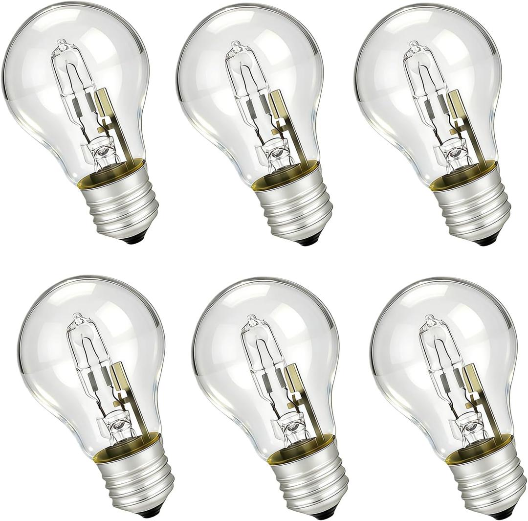 6 x 6-Pack 043168787963 & 78796 Replacement Halogen Light Bulbs, 43W A19 E26 Base, 120V, 60W Equivalent Clear Bulbs for Table Lamps, Ceiling Fixtures & Enclosed Lighting