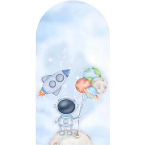 6.6FT Space Astronaut Arch Backdrop Cover Chiara Universe Galaxy Planet Rocket for Kids Birthday Party Baby Shower Decoration(6.6x3.3ft,No Frame No Zipper)
