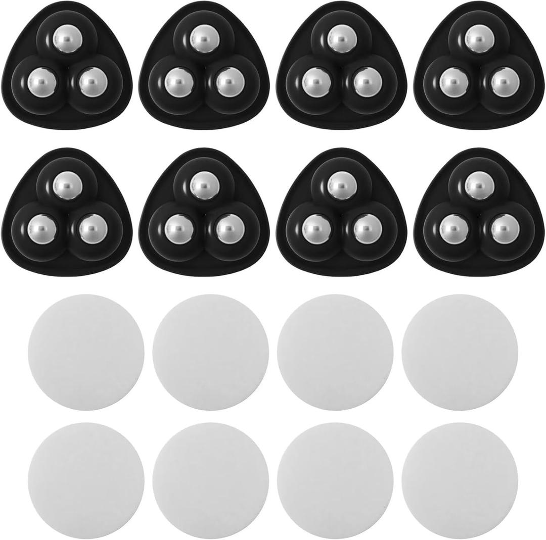 Appliance Casters  Furniture Sliders & Appliance Rollers for Kitchen, Coffee Machine, Blender, Oven  Helps Mom or Wife Easily Solve Countertop Sliding (Black, 8pcs)