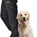 Toomett Men's hiking Snow Pants Skiing Winter Insulated Fleece lined Outdoor Water Repellent camping,walking,fishing (40, Black)