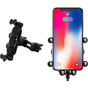 Sunvie Invisible Car Phone Holder, Rotatable Air Vent Cell Phone Mount with Gravity Bracket, Universal Vehicle Air Outlet Anti-Shake Mobile Phone Clip for Dashboard and Air Vent (Round)