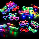 21 Pcs LED Glasses 7 shapes 6 LED Glow In The Dark Party Supplies Favor for Kids Adults shutter heart round star butterfly Glow Sticks Light Up Glasses fit Birthday Halloween Christmas Valentine's Day