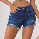 OFLUCK Jean Shorts for Womens Mid Rise Ripped Denim Summer Shorts (Yw1013-dark Blue)