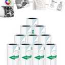 Mini Printer Sticker Paper, 10 Rolls Thermal Printer Stickers Paper 57 X 25mm, Printable Sticker Papers for Mini Print Papers and Most Instant Print Cameras (All White Sticker)