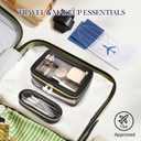 Molutsody Clear Makeup Bag with Makeup Brush Bag, Clear Cosmetic Bags Travel Toiletry Bag, Portable Waterproof Cosmetic Organizer Storage Bag for Women (Black)