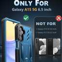 FNTCASE for Samsung Galaxy A15-5G Case: Military Grade Drop Proof Protection Phone Cover with Kickstand | Heavy Duty Rugged Full Body Protective Shockproof Matte Textured TPU Cases - 6.5 Inch (Blue)