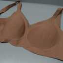 Vertvie Wireless Bras Women Seamless Jelly Supportive Mesh Crossover Bra No Underwire Push Up Full Coverage T-Shirt Bralette Vervie Brown XXL