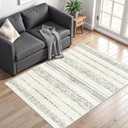 Miukiki 4x6 Area Rug for Living Room Moroccan Washable Rugs Non Slip Indoor Floor Carpet Foldable Large Soft Area Rug for Dining Room Bedroom with Low Pile(Grey,4'x6')