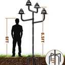 4 Holders Upgrade Bird House Pole with 90inch for Outdoor Bird Feeder Bath, Heavy Duty Adjustable Birdhouse Stand with 4 Plates & 5 Prong Base for Garden, Yard(NO Birdhouse & Birdbath)