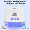 NAILGIRLS Cordless Rechargeable UV Nail Lamp, 60W Professional UV Light for Gel Nails with Metal Base, Portable Wireless LED Nail Dryer Fast Charger Curing Lamp 3 Timers for Salon or Home
