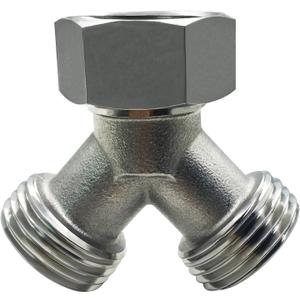 beduan Stainless Steel Garden Hose Splitter 2 Way Y Connector Heavy Duty for Outdoor Garden Faucet Hose Bib