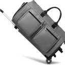 Rolling Garment Bag,Rolling Duffle Bag with Wheels Rolling Garment Bags for Travel with Shoe Pouch Carry On Bag Weekender Bags Garment Duffel Bag for Women-Grey (A1-Grey-2P)