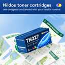 TN227 TN-227BK/C/M/Y Toner Cartridge High Yield Compatible TN227BK TN227C TN227M TN227Y Replacement for Brother TN227BK/C/M/Y TN-227 HL-L3230CDW HL-L3210CW MFC-L3750CDW Printer Ink 4 Pack