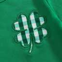 Ayalinggo St Patricks Day Baby Girl Boy Outfit Green Shamrock Long Sleeve Shirt Top Plaid Pants Set Saint Patrick's Clothes (Green)