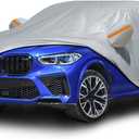 Car Cover for 2007-2025 BMW X5, Waterproof Custom-fit All Weather Sun Rain UV Dust Snow Protection Windproof Outdoor Car Cover with Door Zipper and Cotton Lining-Gray