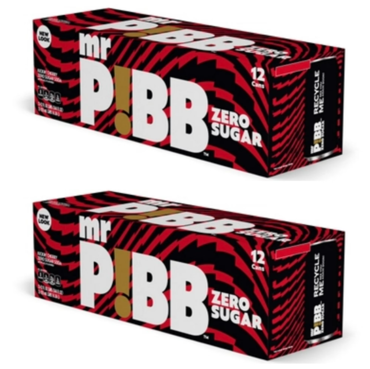 Mr Pibb Zero Sugar, 12 oz, 24 pack, BBD 06/01/2026