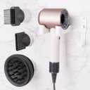 Dyson Hair Dryer Holder, Wall Mounted Aluminum Alloy Hair Dryer Wall Mount for Supersonic/Nural, Dyson Blow Dryer Holder with 3 Magnetic Rings for Salon & Bathroom White UEMUSI