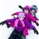 SATINIOR 6 Pairs Winter Gloves Kids Waterproof Ski Gloves Snow Warm Full Finger Snowboard Unisex Gloves for Cold Weather Boys (7-12 Years, Simple Colors)