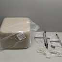 Get Set Modern Boucle Ottoman Stool Vanity Stool Foot Rest Stool, Square Small Vanity Chair for Makeup Room, Footrest Stool with Metal Legs, Side Table Ottoman for Living Room, Bedroom, Walk-in Closet (Taupe)