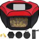 Brooder Box for Chicks Pop-Up Baby Chicken Cage Perch Up to 17 Baby Chicks, Ducks and Quails Chick Starter Kit with Storage Bag, Top Cover, Fixed Pegs, Waterproof Mat