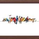 Trademark Fine Art Framed Wall Art - Wendy Russell 'Large Bird Menagerie Ii' Wall Decor (22.8L" x 18.8W")