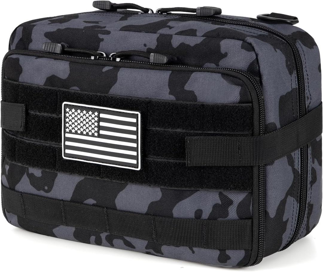 Jueachy Tactical Molle Pouch Large Admin Bag Utility Tool Pouches Molle Attachment EDC Pouches Expandable Molle Accessories Organizer Medical Pocket U.S.A Patch Included