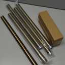 Warm Gold Curtain Rods for Windows 72 to 144 Inches Adjustable Length Heavy Duty 1" Diameter Brass Bronze Long Window Curtain Rod with Solid Metal Finials for Outdoor Farmhouse Bedroom Living Room