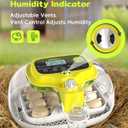 Incubators for Hatching Eggs, 16 Eggs Incubator with Auto Water Refill, Automatic Turner, Digital Temperature Control & Humidity Display and Led Candler, Poultry Hatcher for Chicken, Duck, Quail
