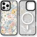 Bouvardia for iPhone 16 Pro Case, Compatible with Magsafe, Cute Design for Women & Girls, Protective & Aesthetic, Floral Theme - Flowers Blossoming (Gray Bumper)