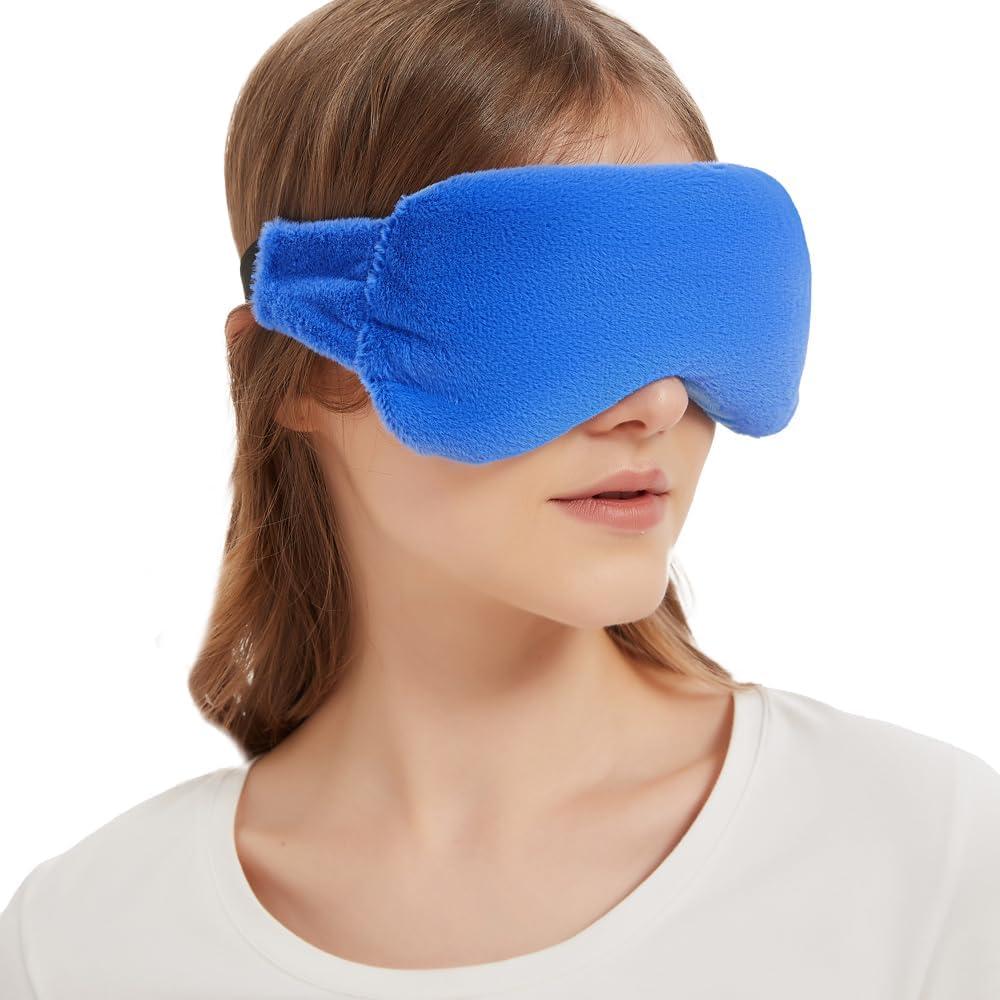 Microwave Heated Eye Mask for Dry Eyes, Moist Heat Eye Compress Weighted Warm Eye Mask for Dry Eyes, Stye Eye Treatment, Puffy Eyes, Sleeping, Relaxation, Therapy (Blue)