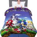 Franco Kids Bedding Super Soft Microfiber Reversible Comforter, Twin/Full, Sonic The Hedgehog, Anime